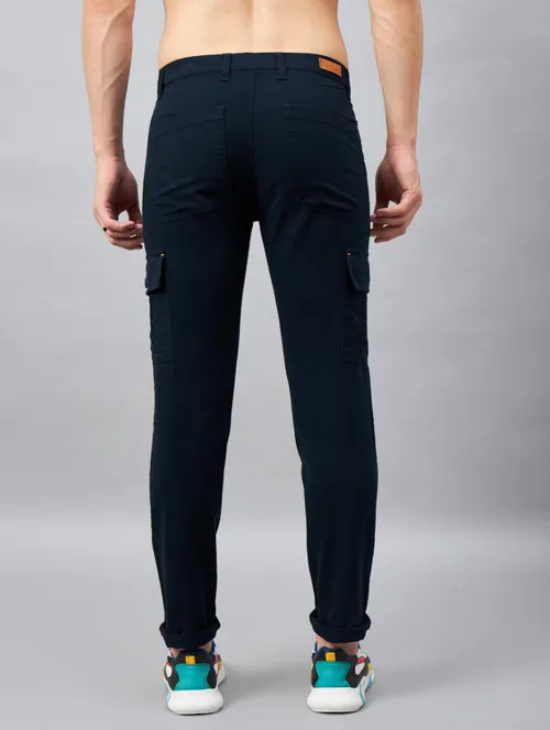 Men’s Cotton Cargo Pants (Color navy blue) (Size 34)