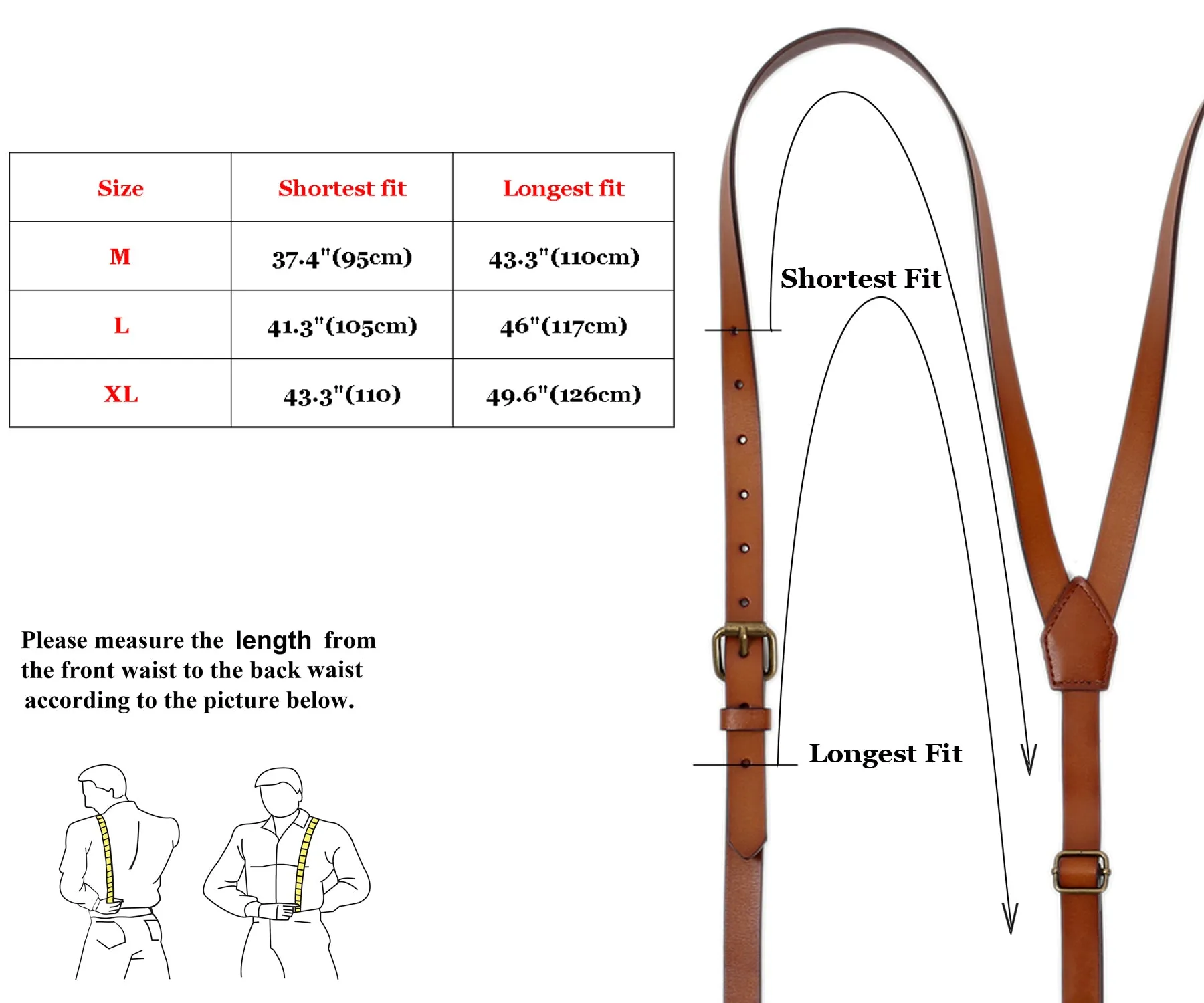 Mens Leather Suspenders Adjustable Leather Braces with 4 Metal Hook Clips Wedding Party Suspenders Groomsmen Gift
