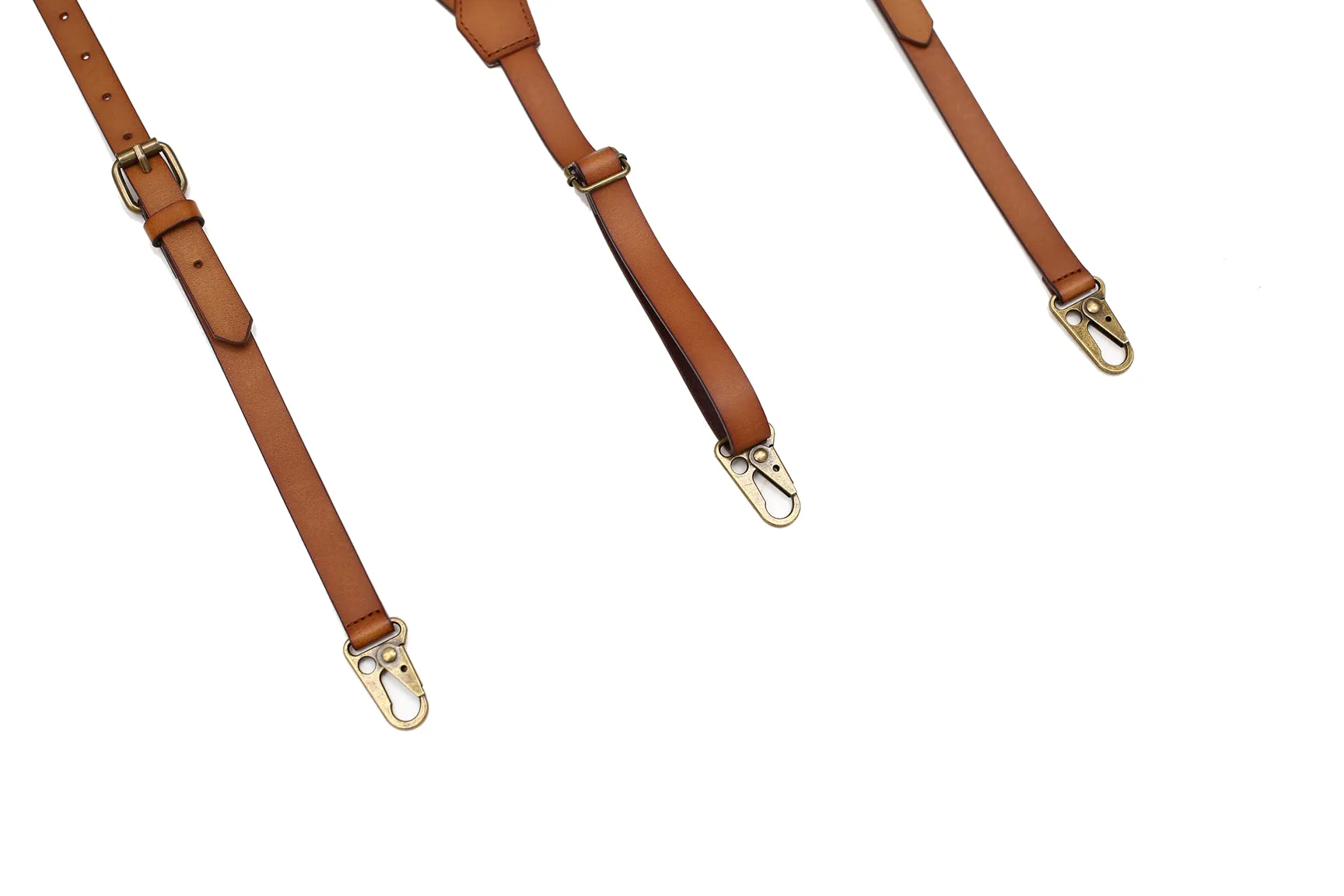 Mens Leather Suspenders Adjustable Leather Braces with 4 Metal Hook Clips Wedding Party Suspenders Groomsmen Gift