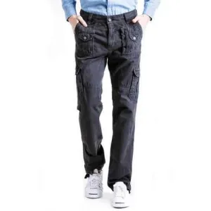 Mens Outdoor Multi-pocket Casual Cotton Cargo Pants