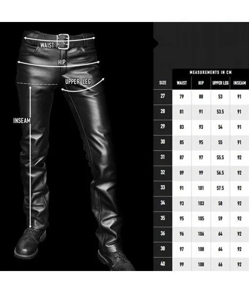 Men’s Real Leather Pants Bikers Pants With Color Piping Bikers Pants BLUF Pants