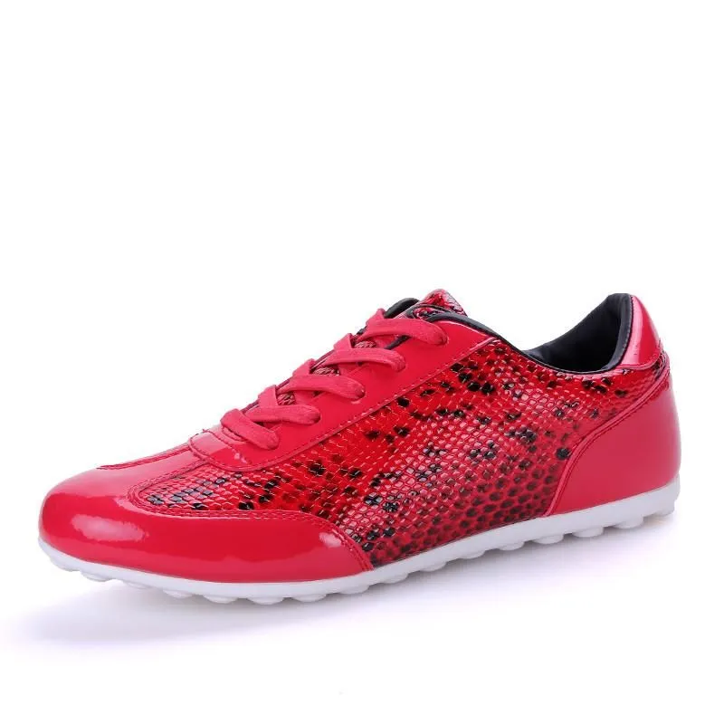 Men's Snake Skin Design Breathable Flats