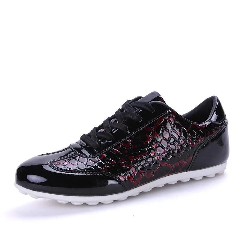Men's Snake Skin Design Breathable Flats