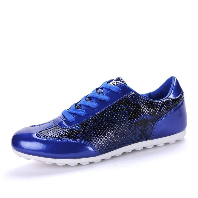 Men's Snake Skin Design Breathable Flats