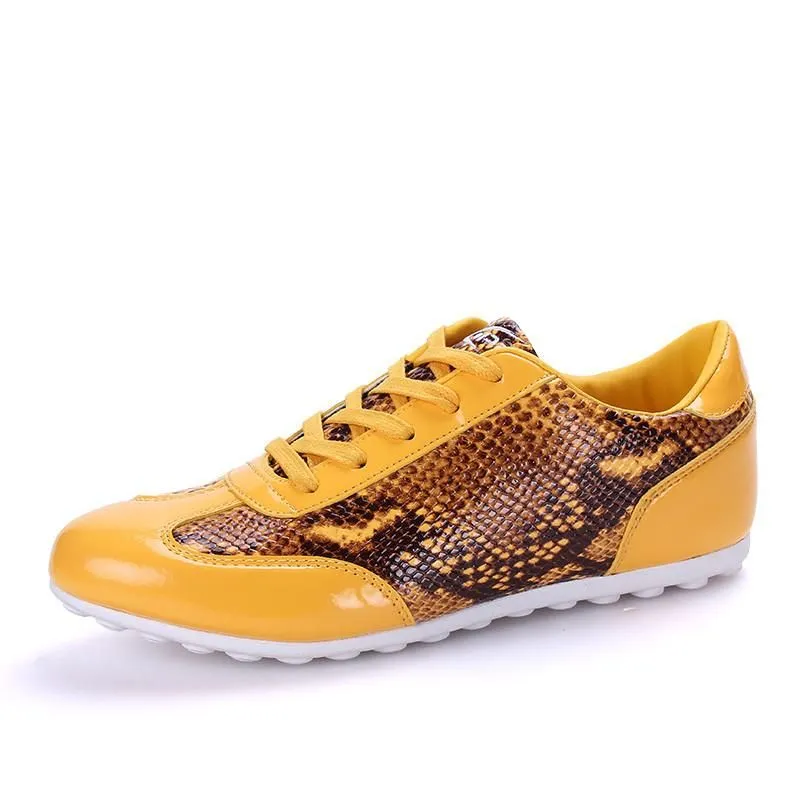 Men's Snake Skin Design Breathable Flats