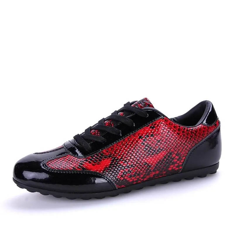Men's Snake Skin Design Breathable Flats