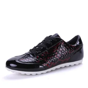 Men's Snake Skin Design Breathable Flats