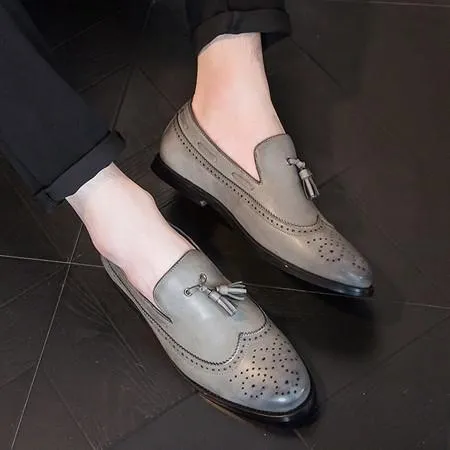 Men's Vintage Genuine Leather Retro Dress Shoes