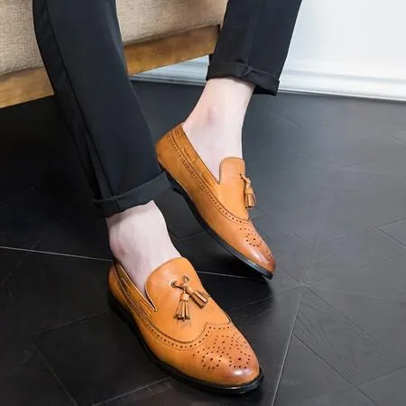 Men's Vintage Genuine Leather Retro Dress Shoes