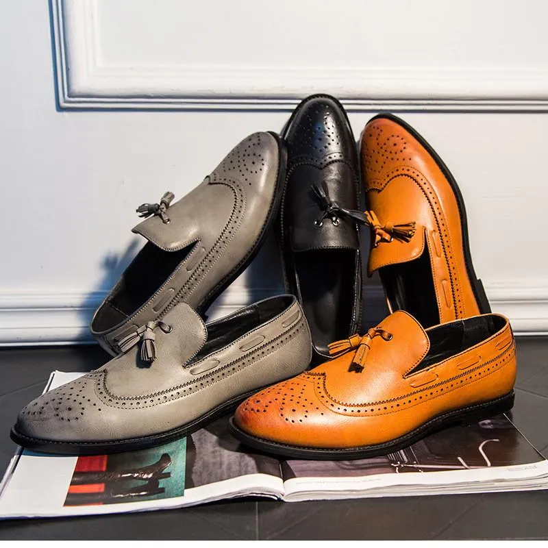 Men's Vintage Genuine Leather Retro Dress Shoes