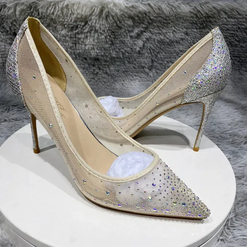 Mesh drill high heels Women Shoes Drilled Flat Sole Single Shoes