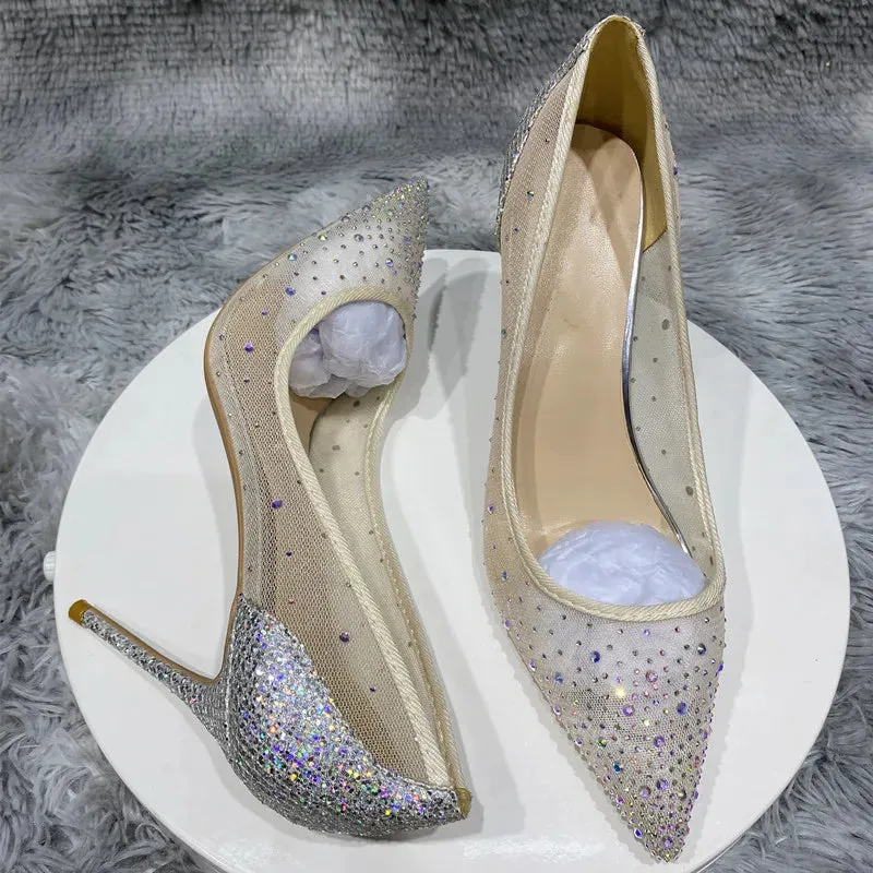 Mesh drill high heels Women Shoes Drilled Flat Sole Single Shoes