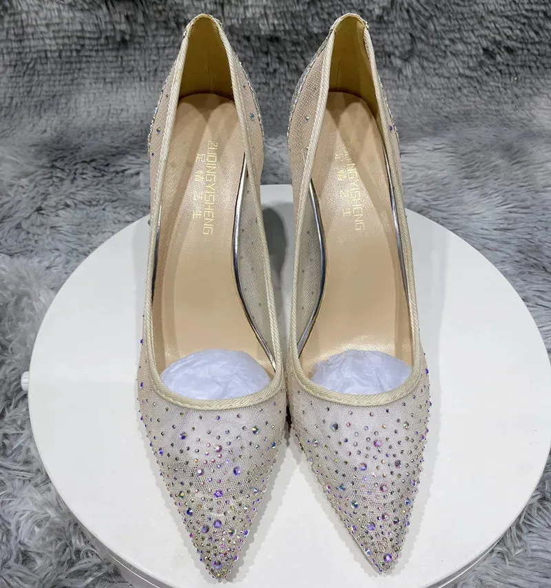 Mesh drill high heels Women Shoes Drilled Flat Sole Single Shoes