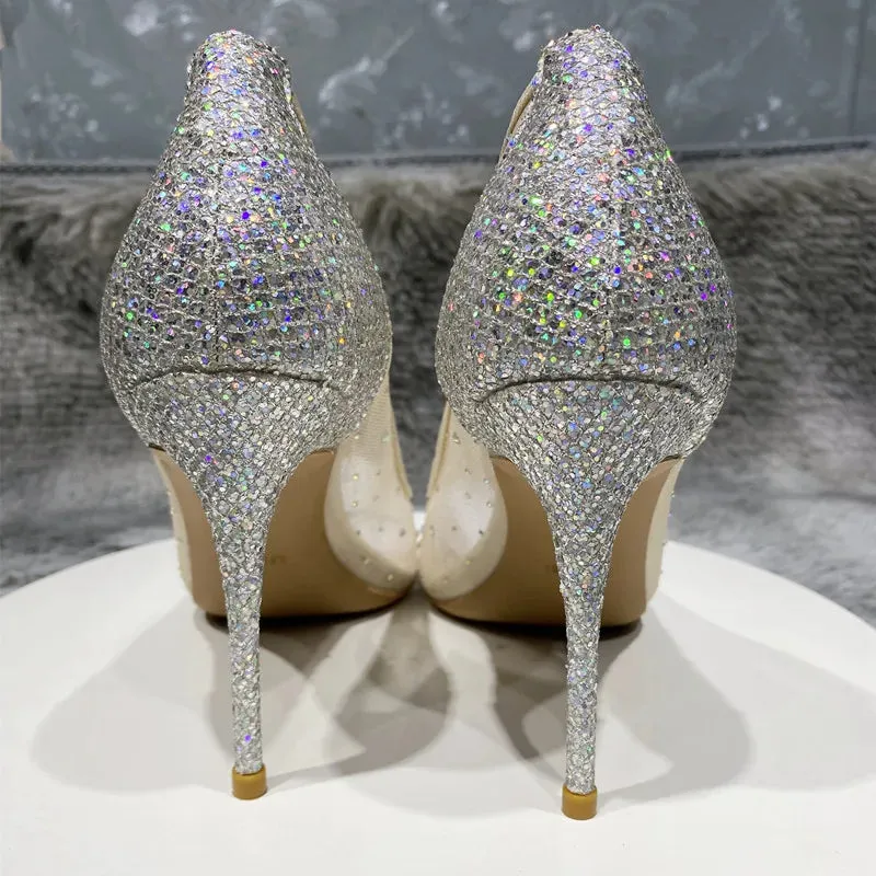 Mesh drill high heels Women Shoes Drilled Flat Sole Single Shoes