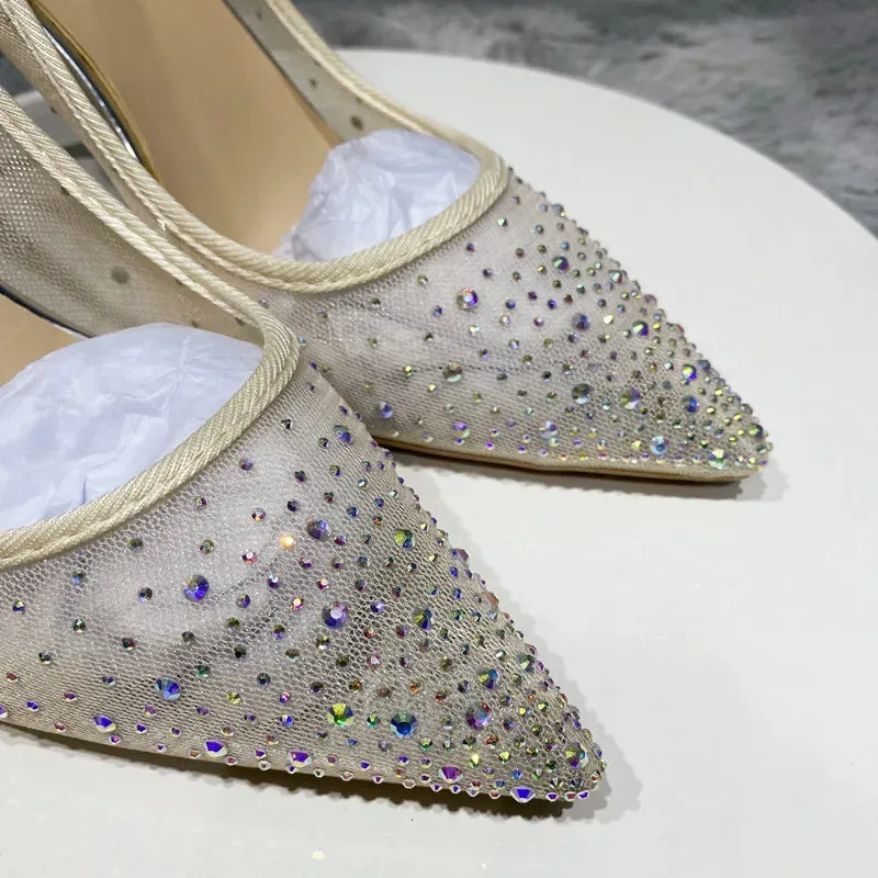 Mesh drill high heels Women Shoes Drilled Flat Sole Single Shoes