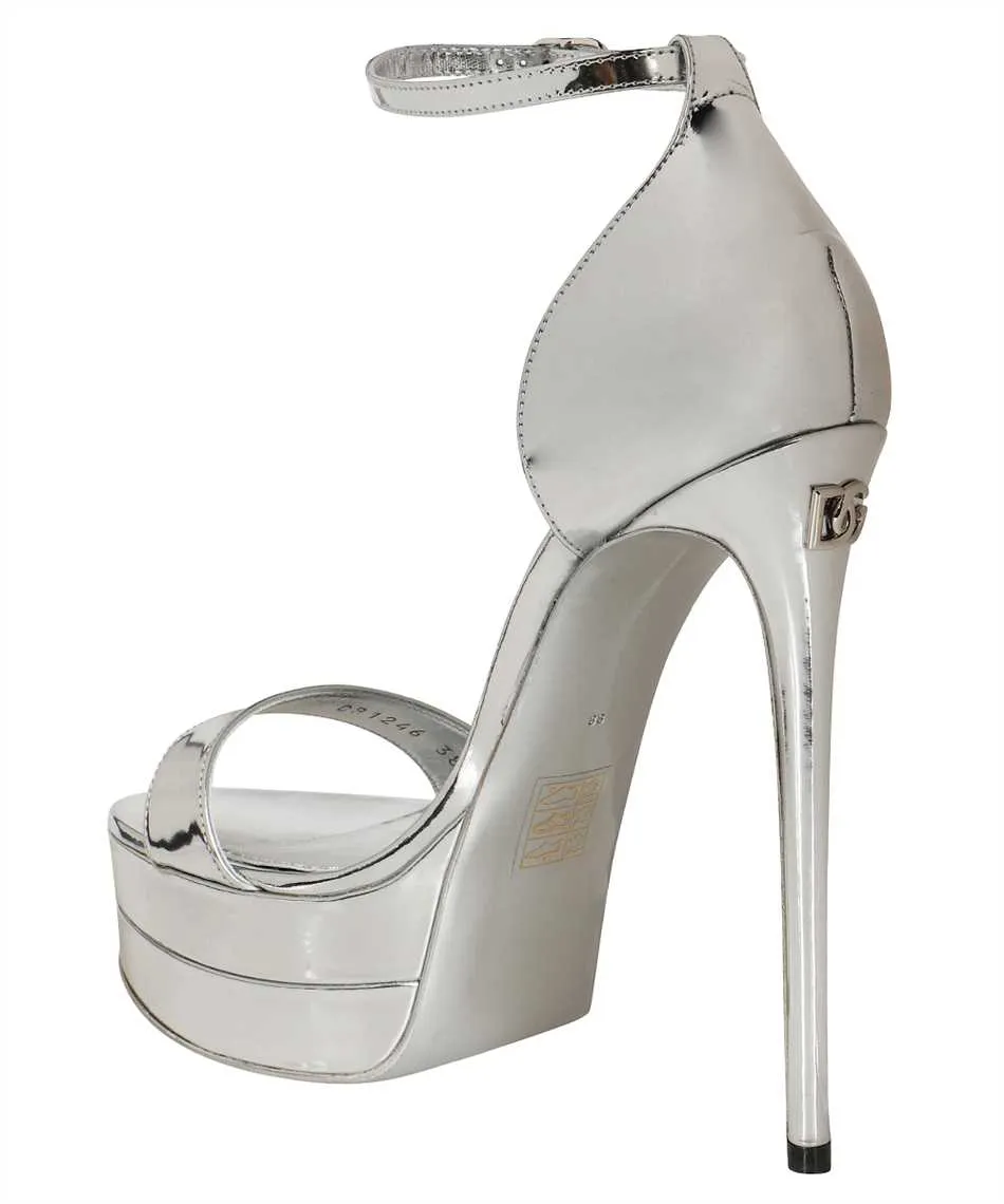 Metallic leather sandals