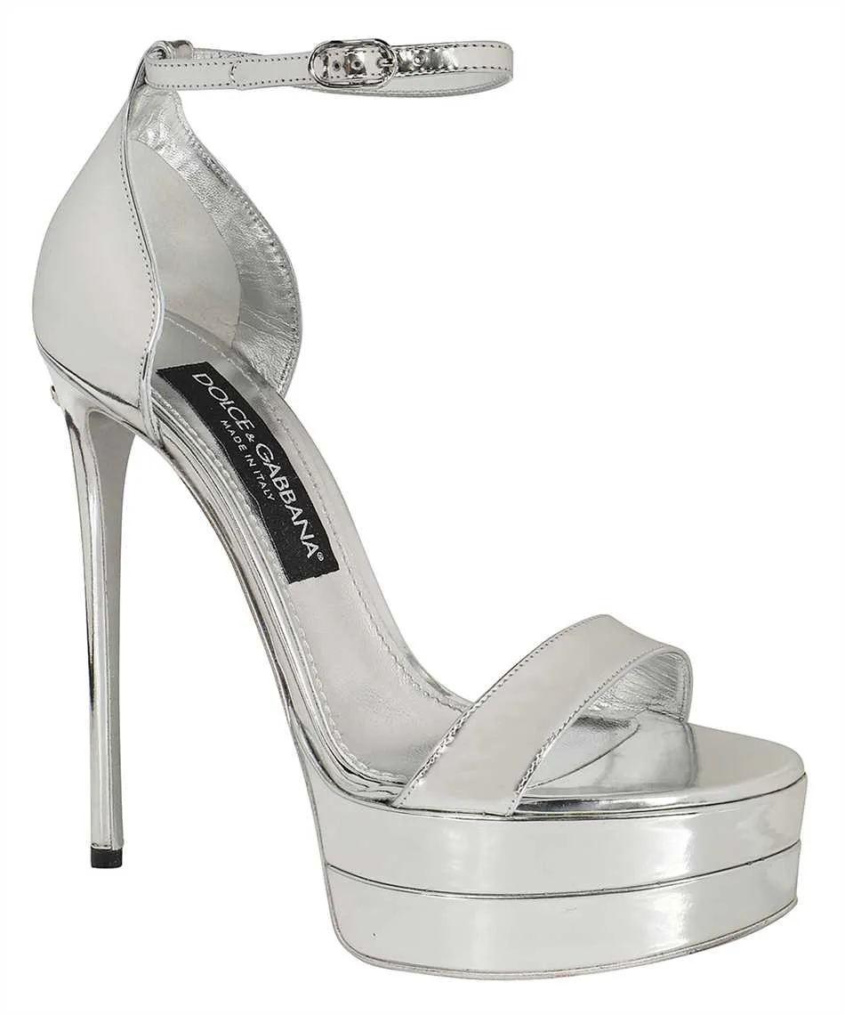 Metallic leather sandals
