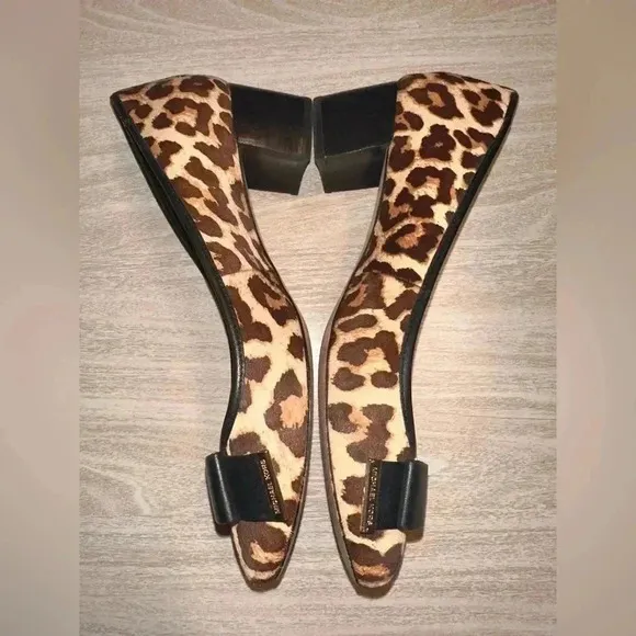 Michael Kors SZ 9 Leopard Print Kiera Mid pump heels