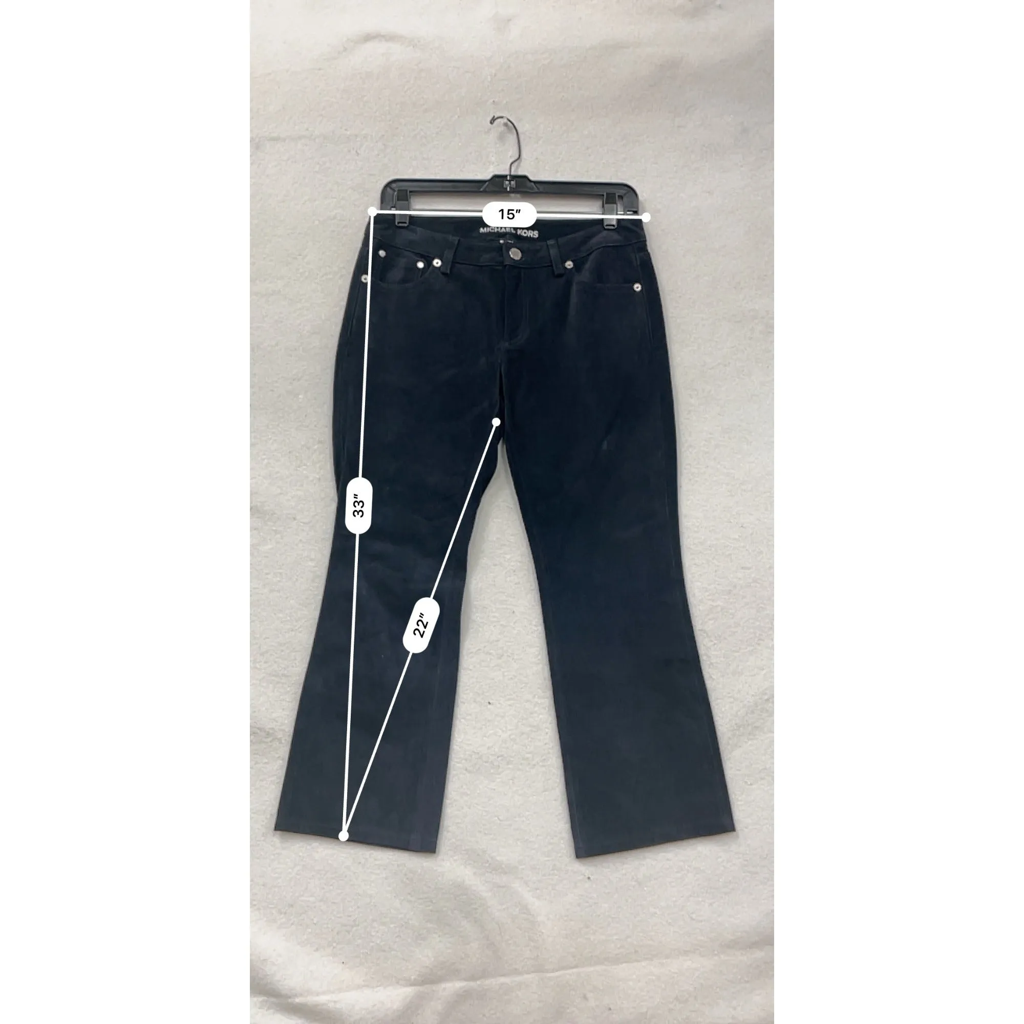 Michael Kors Womens Black Leather Pants Size 2 #8044