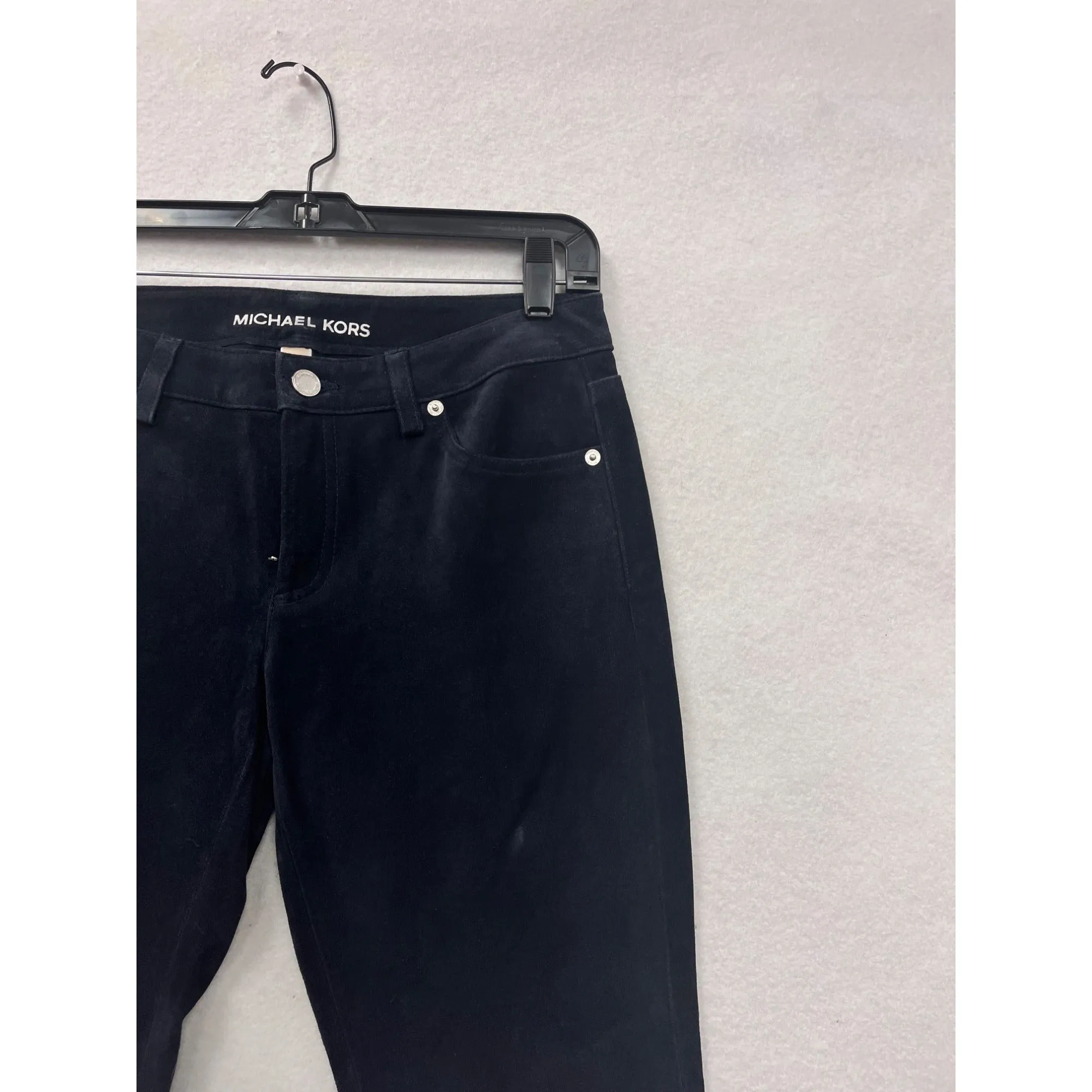 Michael Kors Womens Black Leather Pants Size 2 #8044