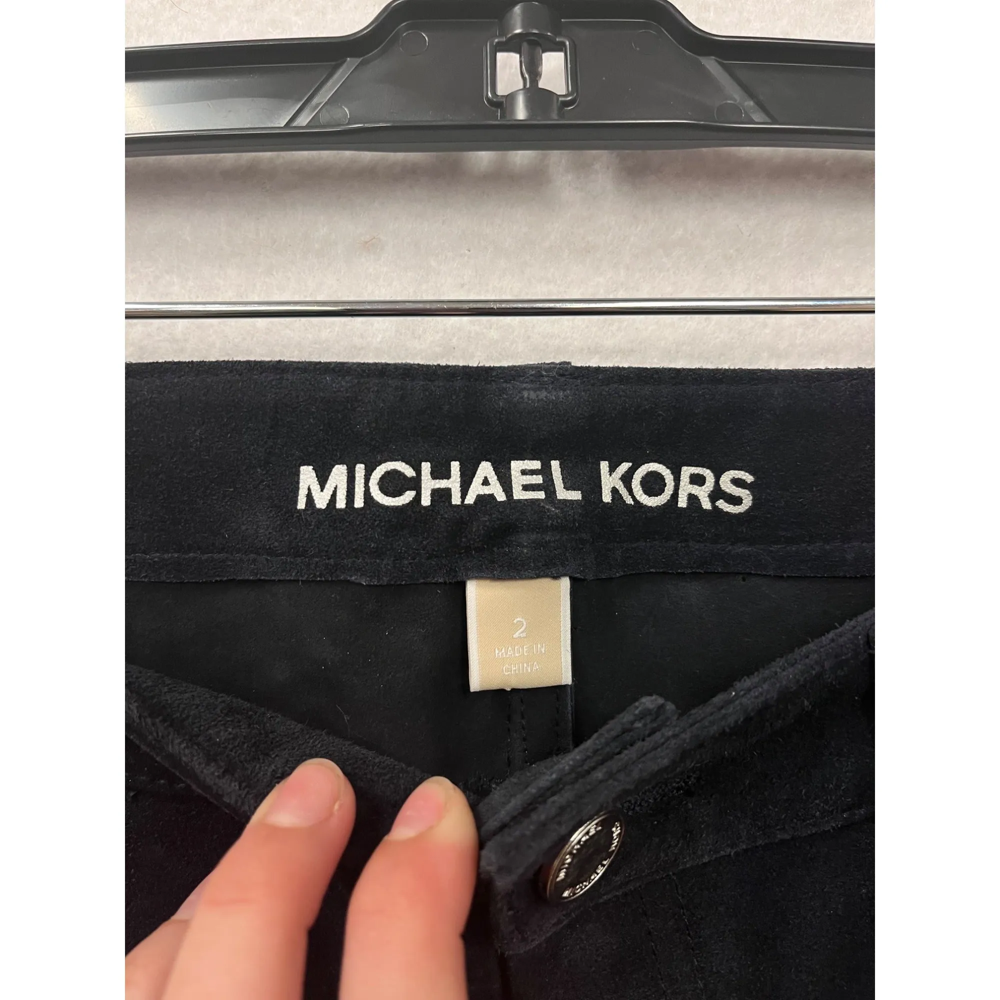 Michael Kors Womens Black Leather Pants Size 2 #8044
