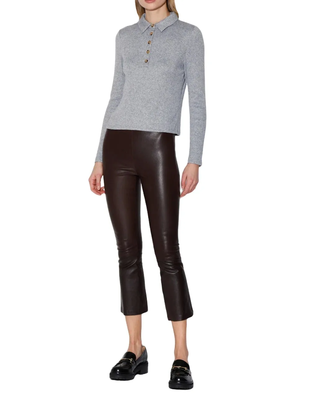 Mocha Elegance Leather Pant