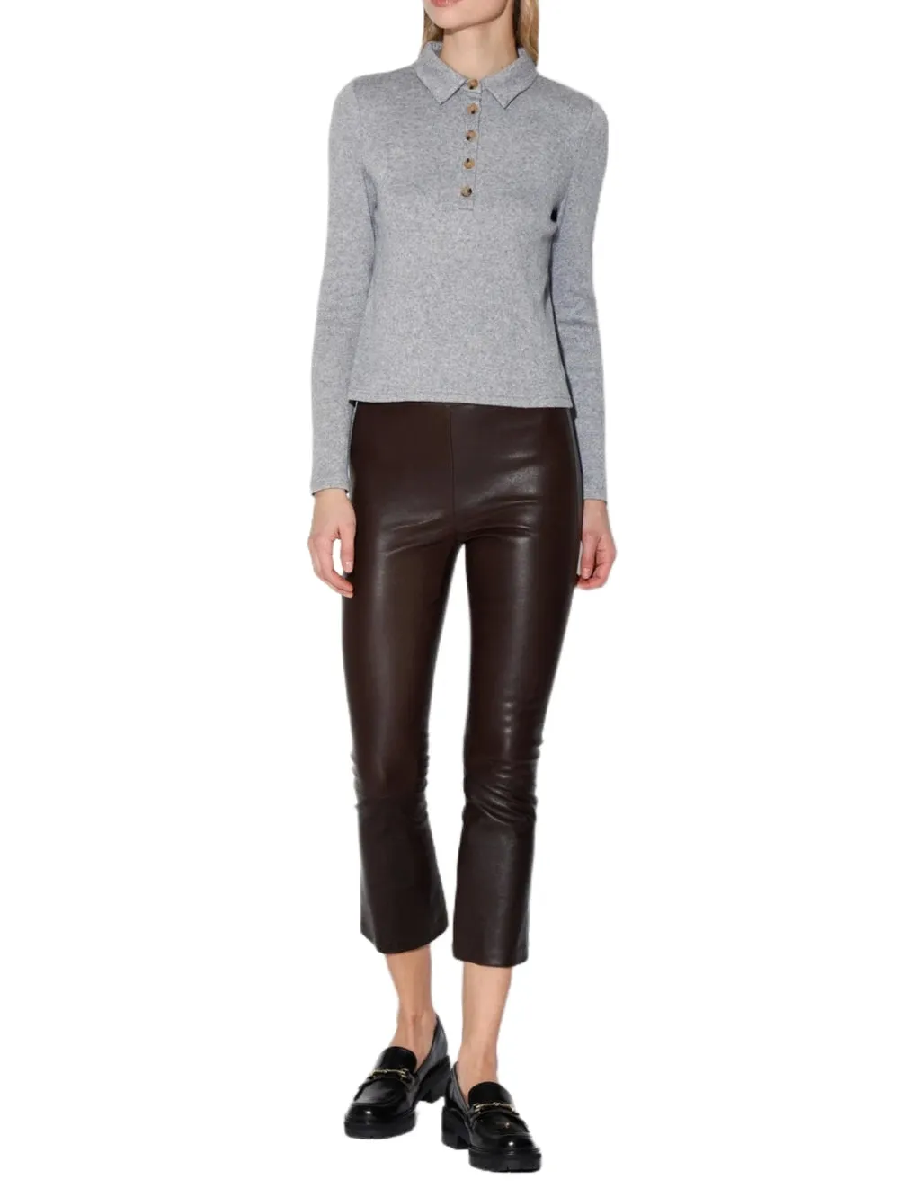 Mocha Elegance Leather Pant