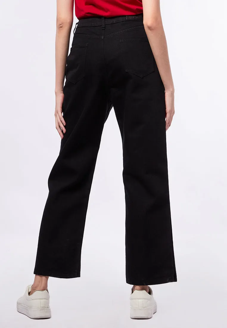 Mom Jeans Denim Pants Black
