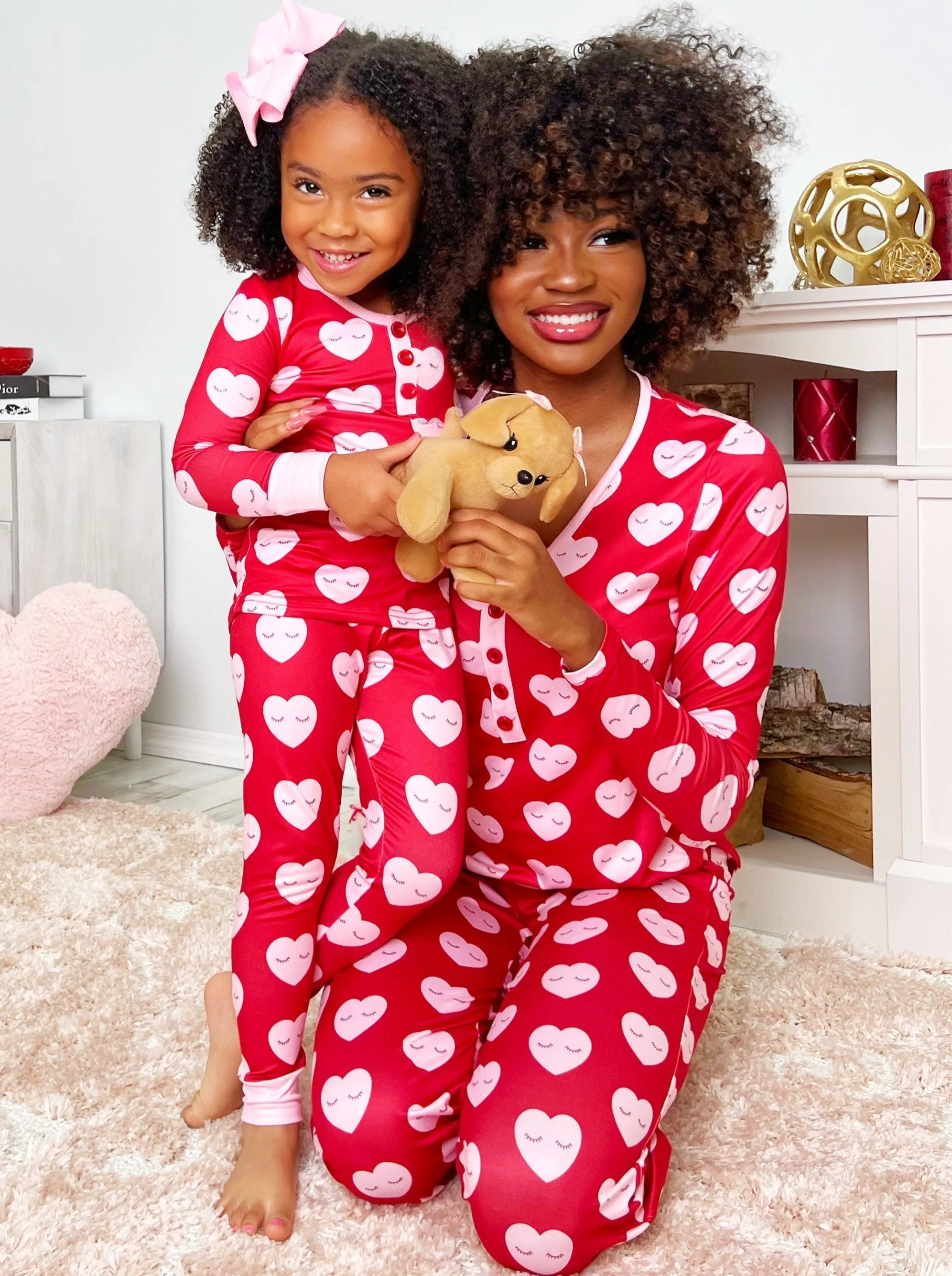 Mommy and Me Beating Hearts Pajama Set