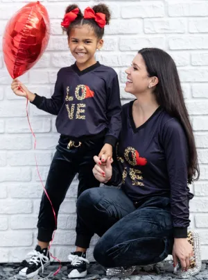 Mommy and Me Leopard Love Jogger Set