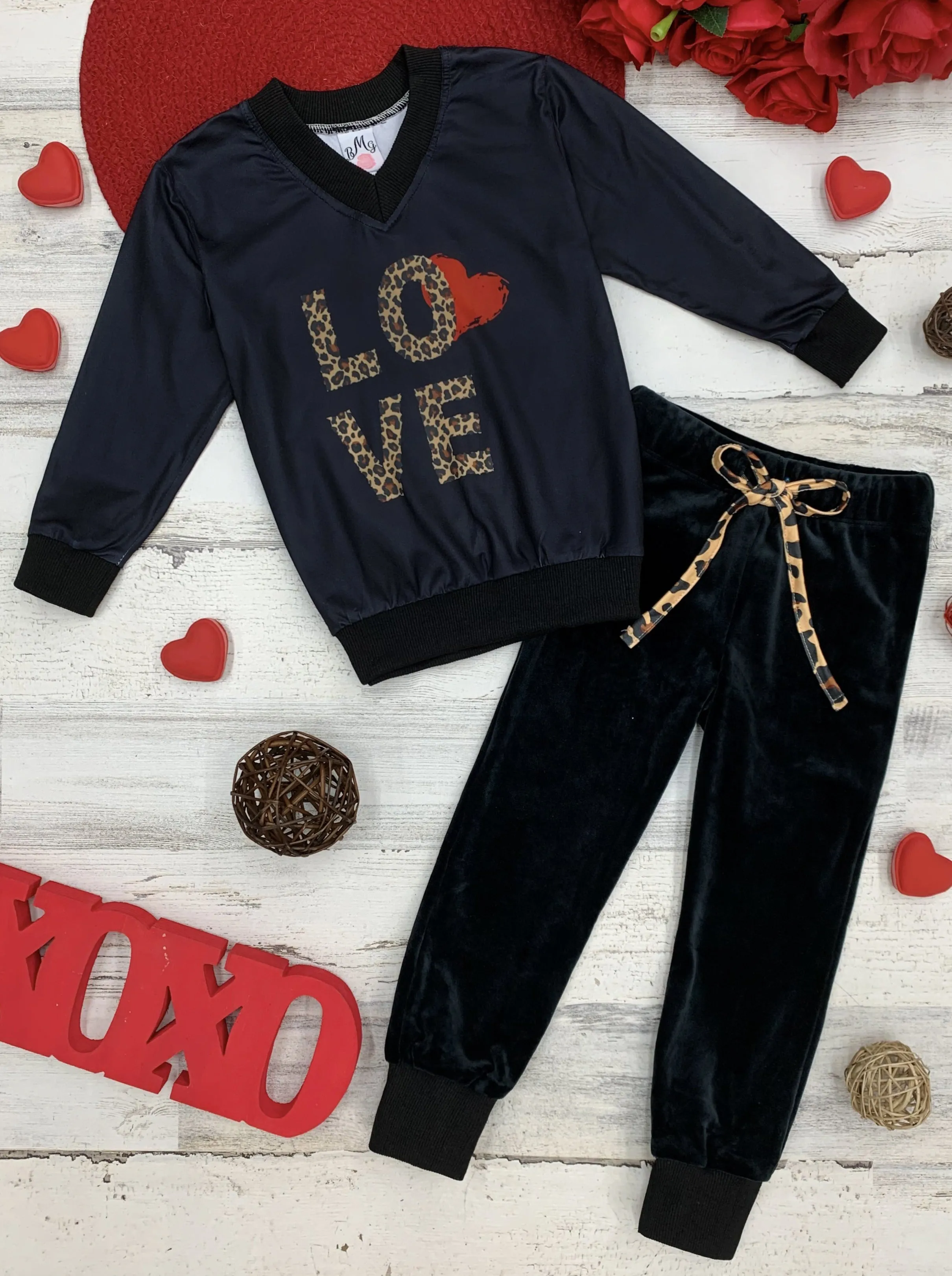 Mommy and Me Leopard Love Jogger Set