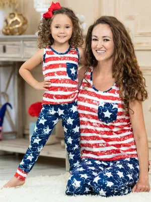 Mommy and Me Oh My Stars and Stripes Lounge Set