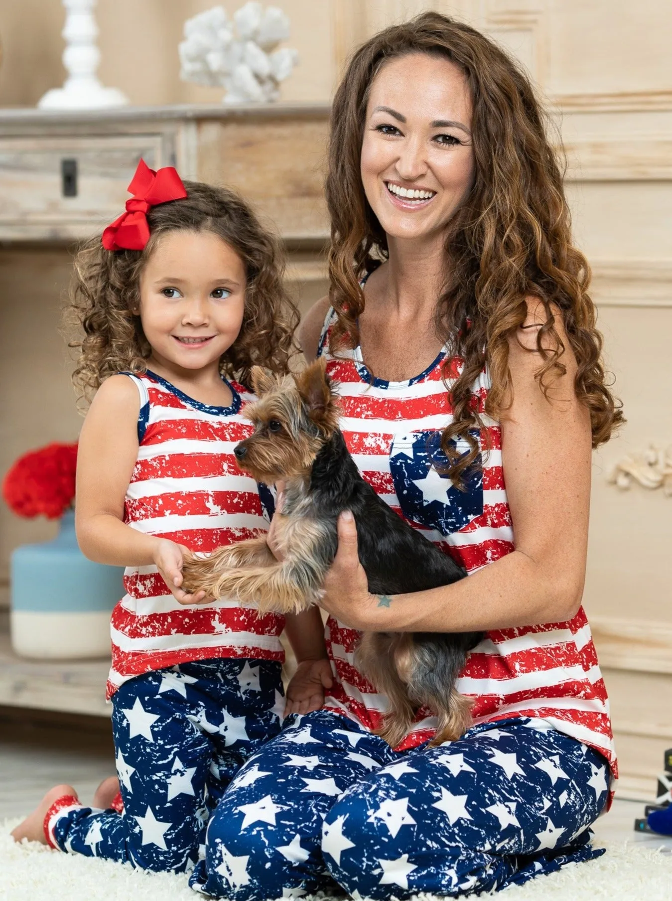 Mommy and Me Oh My Stars and Stripes Lounge Set