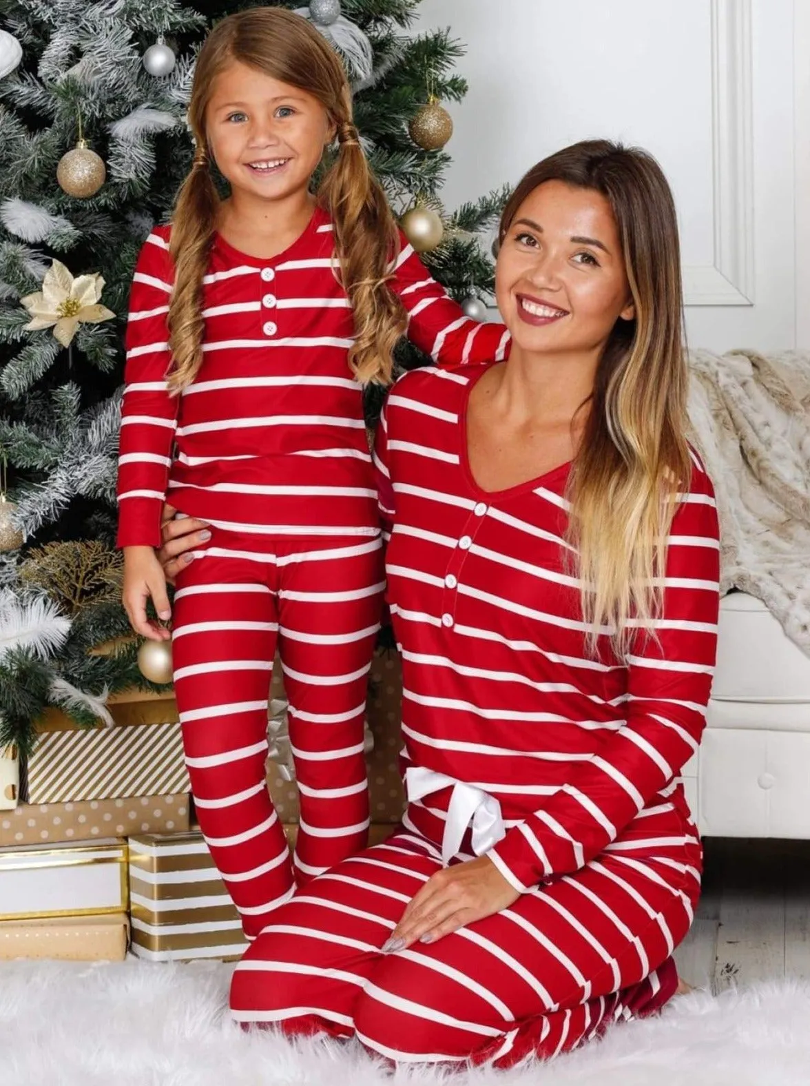 Mommy and Me Sweet Striped Pajama Set