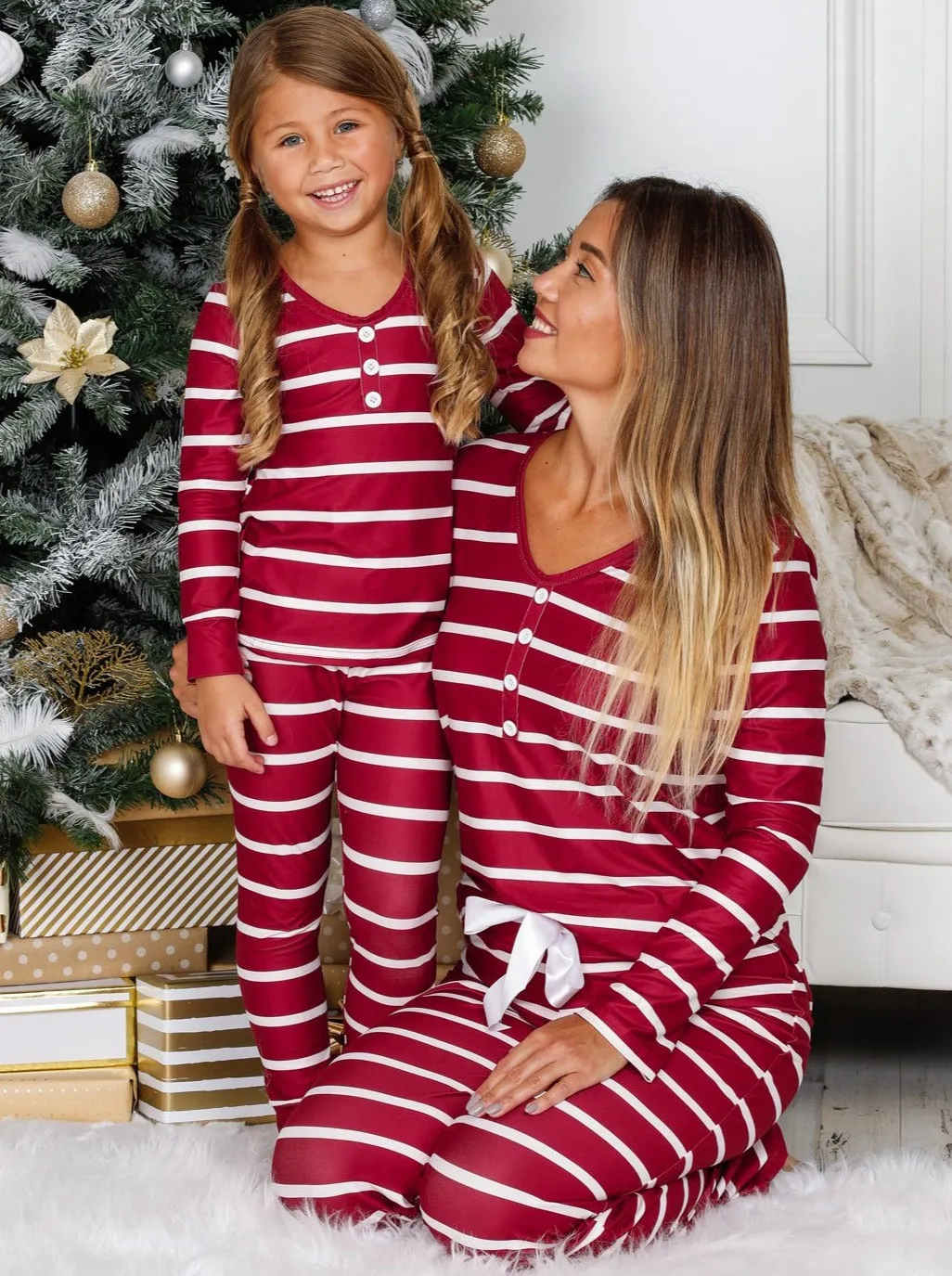 Mommy and Me Sweet Striped Pajama Set