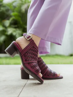 Mulberry Perforated Slingback Leather Sandal