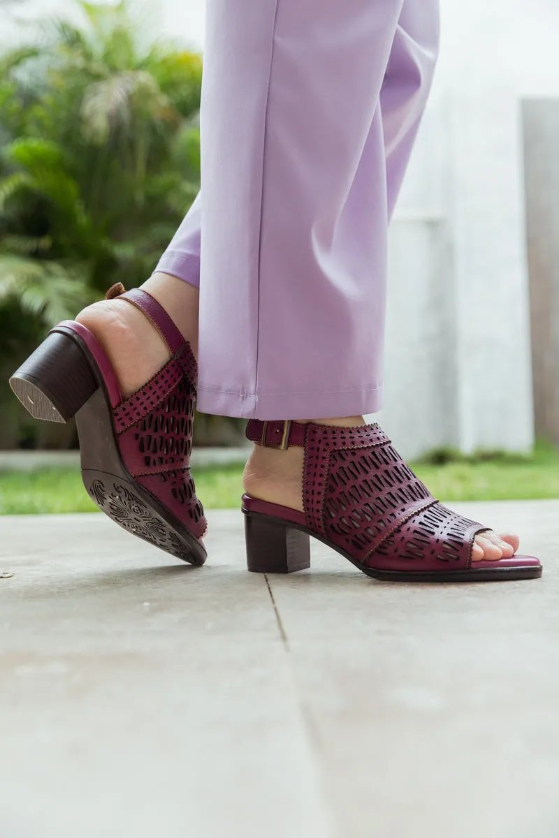 Mulberry Perforated Slingback Leather Sandal