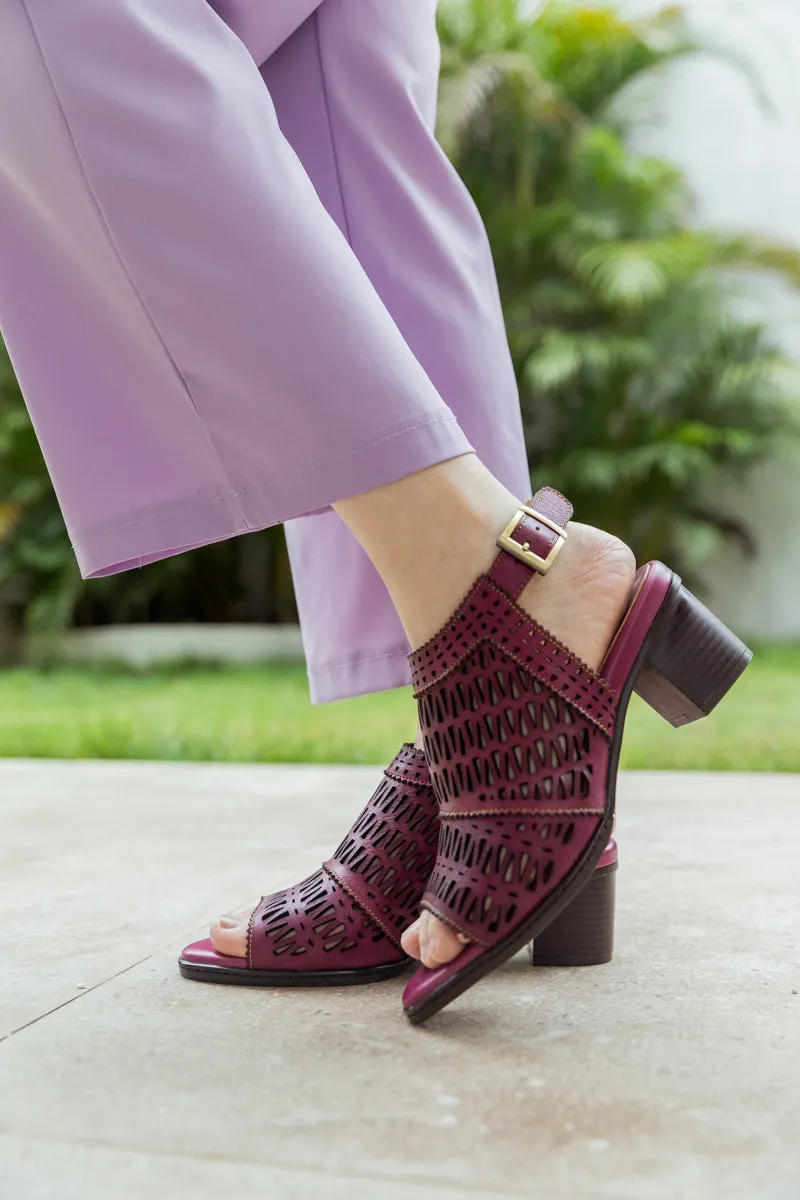 Mulberry Perforated Slingback Leather Sandal