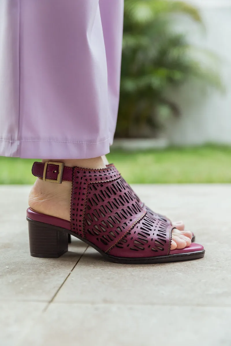 Mulberry Perforated Slingback Leather Sandal