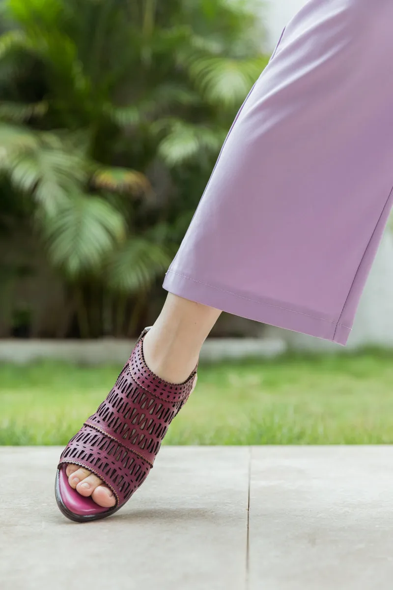 Mulberry Perforated Slingback Leather Sandal