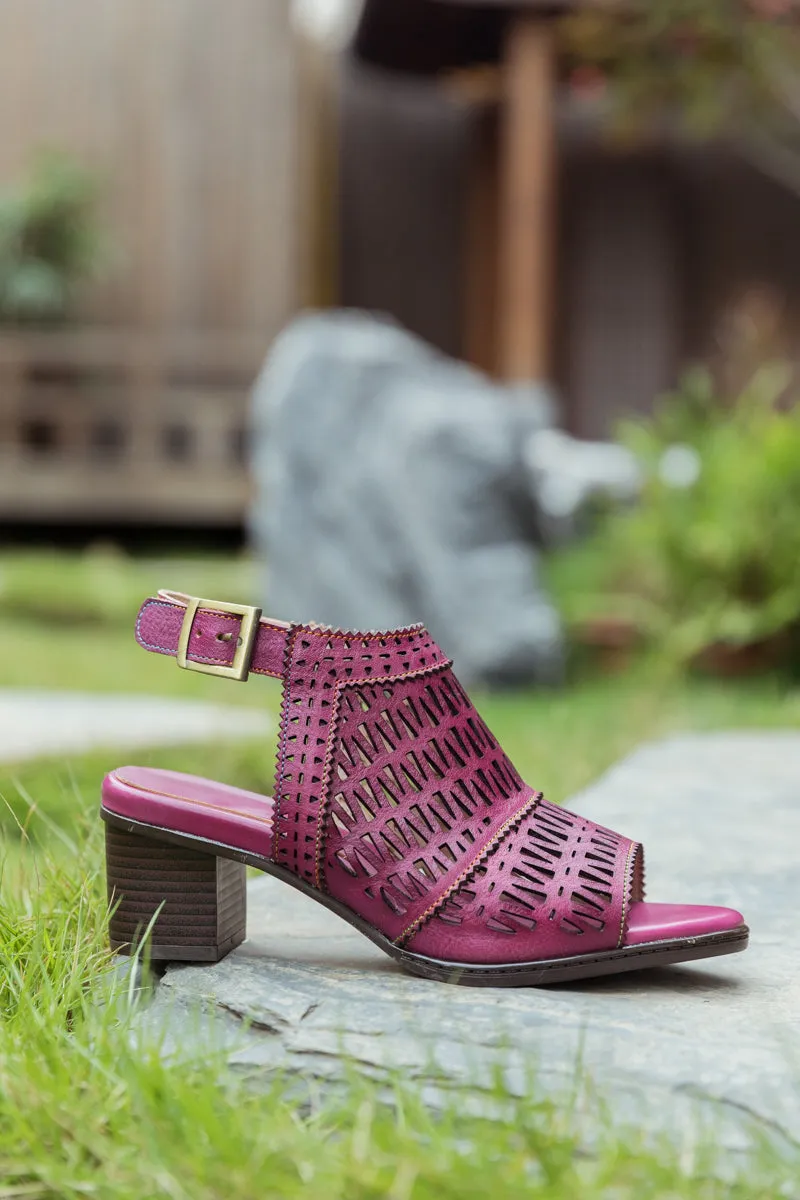 Mulberry Perforated Slingback Leather Sandal