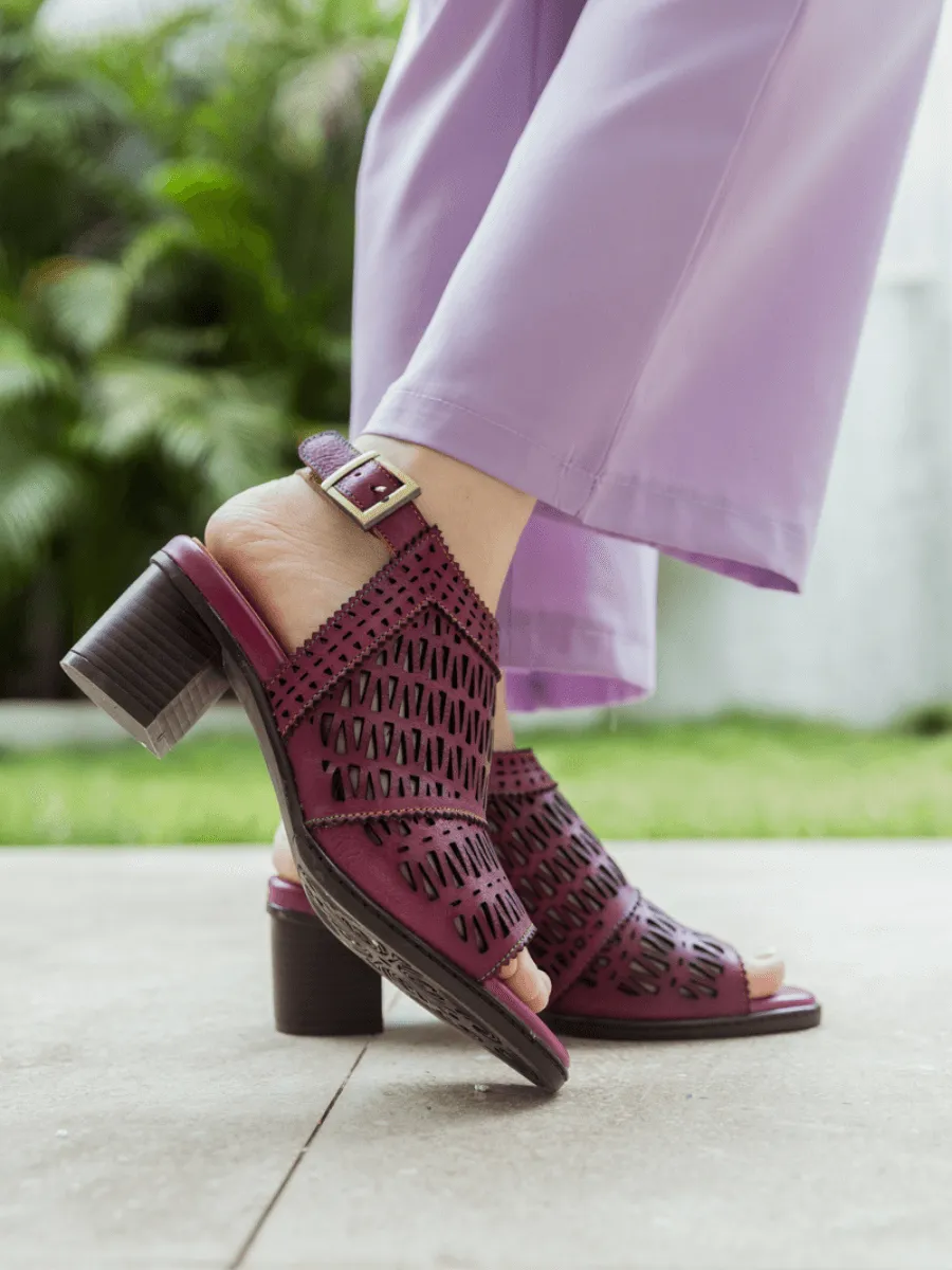 Mulberry Perforated Slingback Leather Sandal