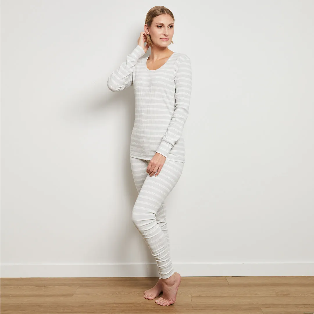 Multi-Striped Lunar Rock Women's Modal Rib PJ Set