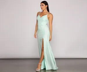 Nani Formal High Charming Slit Lurex Dress