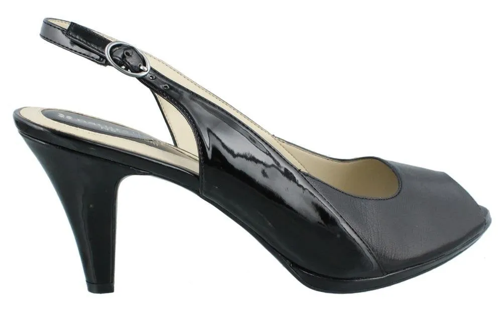 Naturalizer Women's Ivy Ankle Strap Heels, Black Leather, 7.5 W