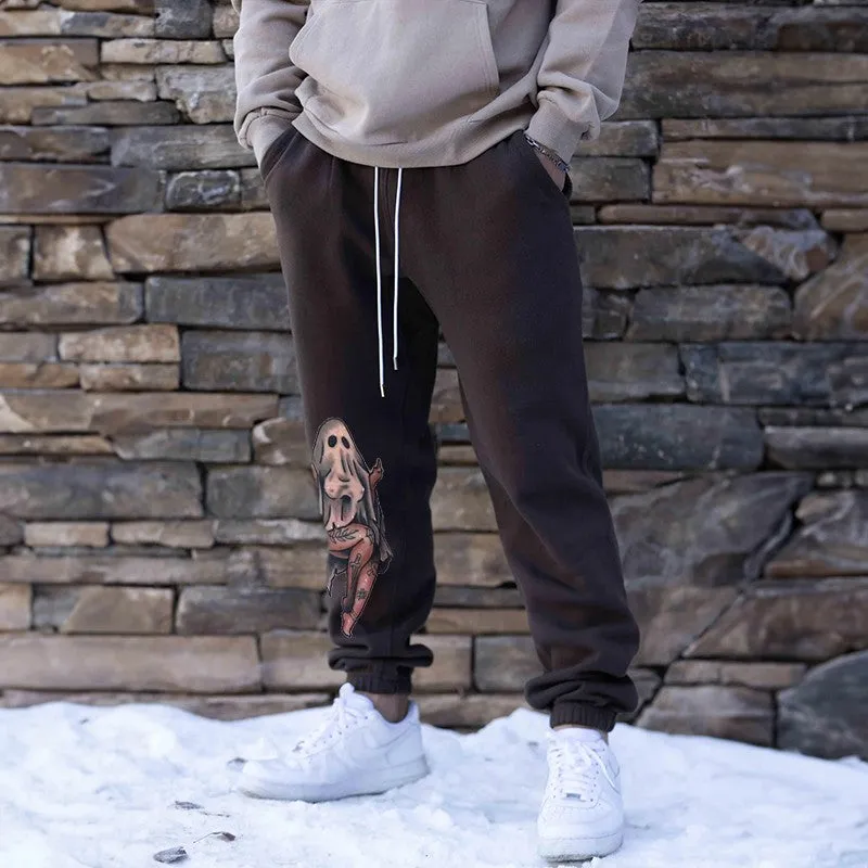 Naughty Sexy Naked Lady Ghost GRAPHIC PRINT JOGGERS
