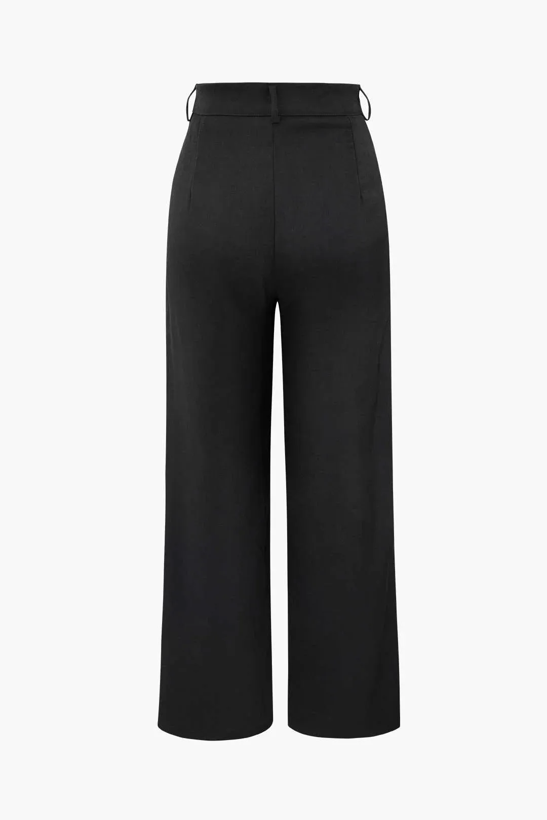 NEW Micas Draped Wrap Straight Leg Suit Pants, Black, Sz M