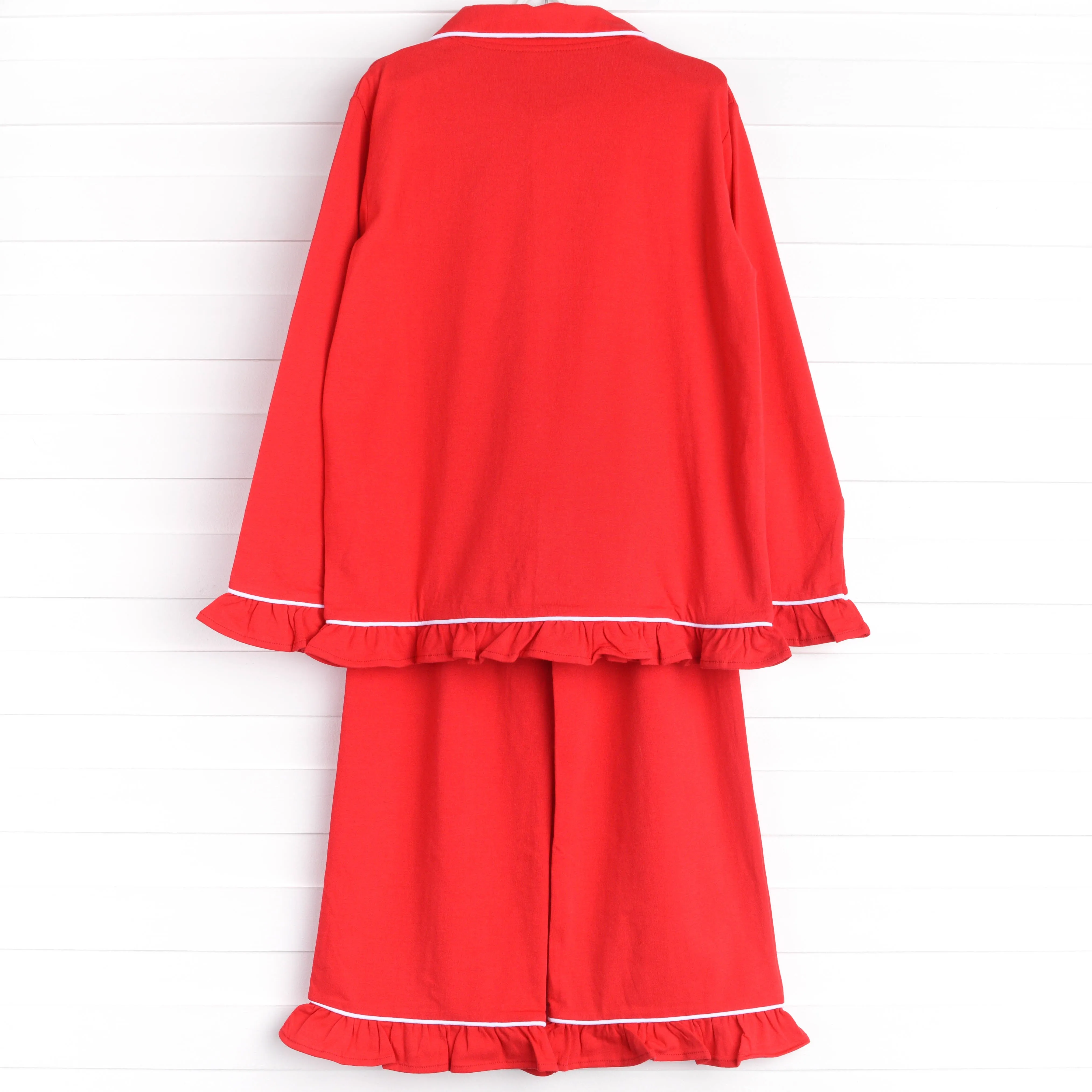 Night Before Christmas Mommy & Me Ruffle Lounge Set, Red