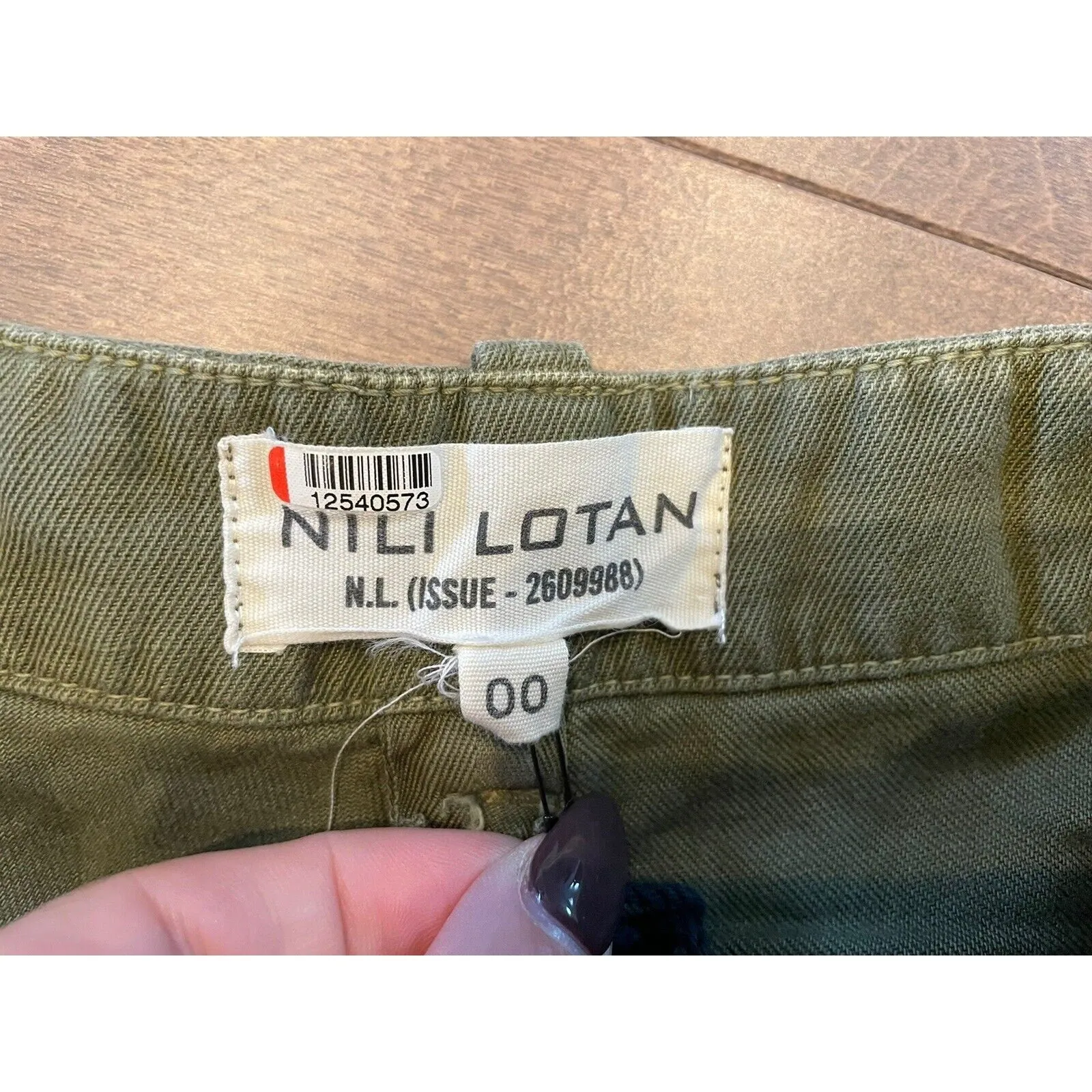 Nili Lotan Women's Jenna Pant with Tape, Khaki Military Olive Green, Size 00