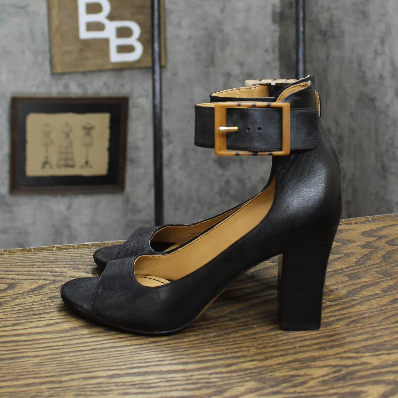 Nine West Womens Vintage Block Strap Heels NWPRESAGE 1673d584688190 Black 6M